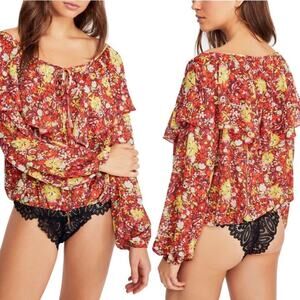 Intimately Free People | Say It To Me Bodysuit Floral Ruffle Lace Bottom XS